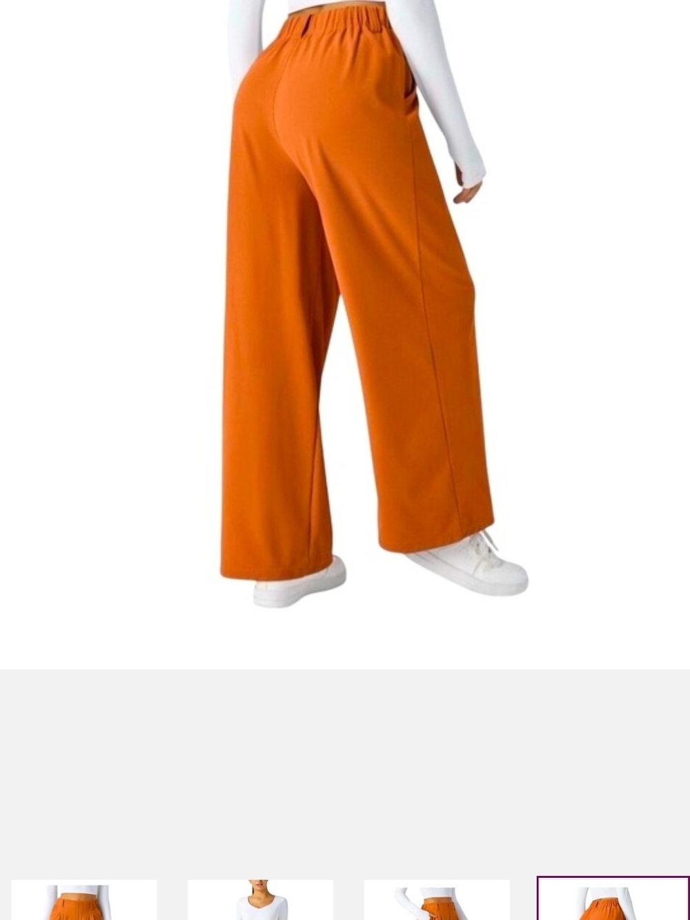 HALARA NWT Waffle Knit Orange Wide-Leg  Pants Size Medium - Picture 4 of 4